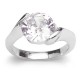 18K White Gold Plated Solitaire CZ Ring
